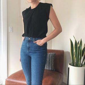 ASOS black structured blouse